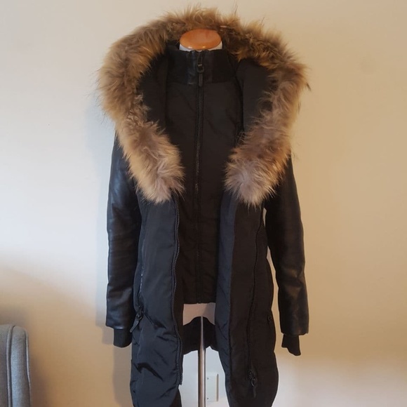 ⚡SOLD⚡NWOT Rudsak Atlier Noir Women's Down Genuine Fur + Leather Parka - Picture 9 of 14